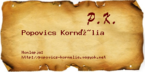 Popovics Kornélia névjegykártya